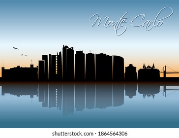 Monte Carlo skyline - Monaco cityscape vector illustration