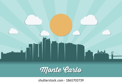 Monte Carlo skyline - Monaco cityscape vector illustration