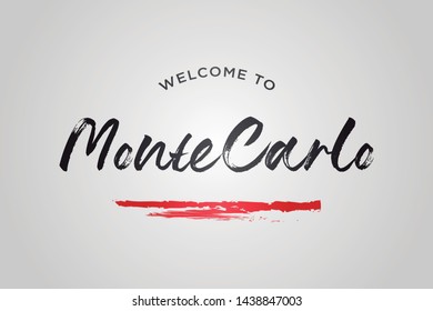 Monte Carlo Welcome To Word Text with Creative Handwritten Font Design Vector Illustration. - Vector