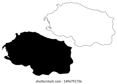 Monte Cristi Province (Dominican Republic, Hispaniola, Provinces of the Dominican Republic) map vector illustration, scribble sketch Montecristi map
