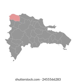 Monte Cristi Province map, administrative division of Dominican Republic. Vector illustration.