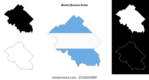 Monte department (Buenos Aires) mapa esboço conjunto