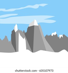 Monte Fitz Roy Mountain. Argentina mountains. Vector illustration