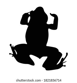 Monte Iberia Eleuth Frog (Eleutherodactylus Iberia) On a Upper View Silhouette Found In Map Of Central America. Good To Use For Element Print Book, Animal Book and Animal Content