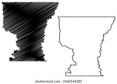 Monte Negro municipality (State of Rondônia or Rondonia, RO, Municipalities of Brazil, Federative Republic of Brazil) map vector illustration, scribble sketch Monte Negro map