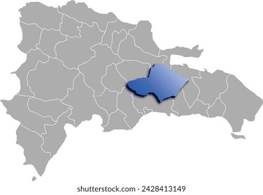 KARTE DES DEPARTEMENTS MONTE PLATA STAAT DER Dominikanischen Republik 3D ISOMETRISCHE KARTE