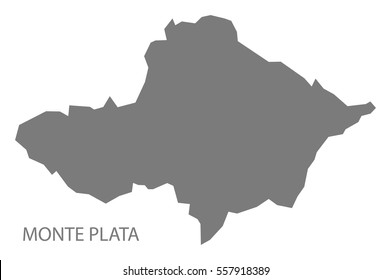 Monte Plata Dominican Republic Map in grey