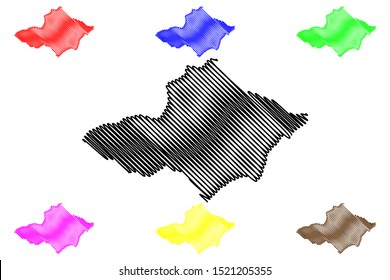 Monte Plata Province (Dominican Republic, Hispaniola, Provinces of the Dominican Republic) map vector illustration, scribble sketch Monte Plata map