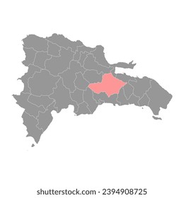 Monte Plata province map, administrative division of Dominican Republic. Vector illustration.