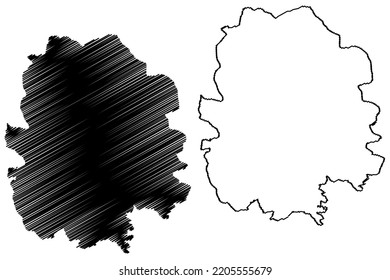 Montecristo island (Italian Republic, Italy, Tuscan Archipelago) map vector illustration, scribble sketch Isola di Monte Cristo or Oglasa map