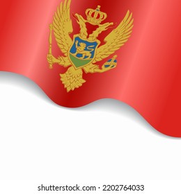 montenegrinische Flagge Wavy abstrakter Hintergrund. Vektorgrafik.