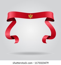 Montenegrian wavy flag abstract background. Vector illustration.