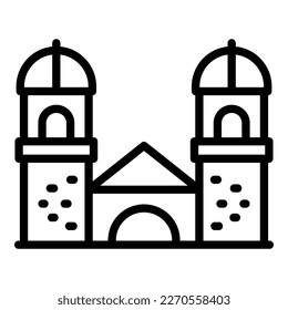 Montenegro architecture icon outline vector. Country area. Coast europe