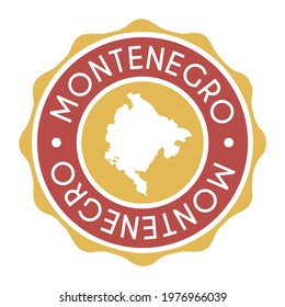 Montenegro Badge Map Vector Seal. National Symbol Country Stamp Design Icon Label.