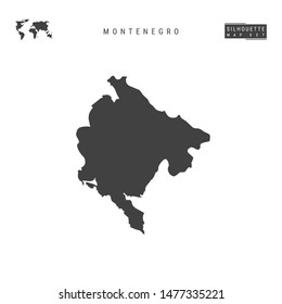 Montenegro Blank Vector Map Isolated on White Background. High-Detailed Black Silhouette Map of Montenegro.