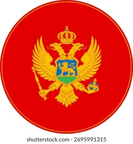 Montenegro Circle Flag, Montenegro Flag Icon