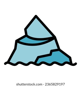Montenegro coast icon outline vector. Travel tour. Adriatic area color flat