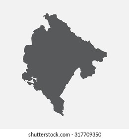 Montenegro country border map
