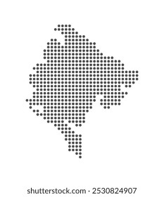 Montenegro - Dotted Map. Map formed by Dots. Vector Illustration
