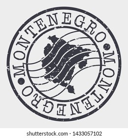 Montenegro Europe Stamp Postal. Map Silhouette Seal. Passport Round Design. Vector Icon. Design Retro Travel.