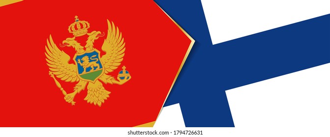 Montenegro and Finland flags, two vector flags symbol of relationship or confrontation.