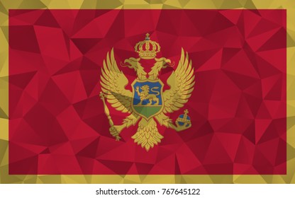 Montenegro flag. Abstract Polygon Geometric Shape Background. Vector eps10.