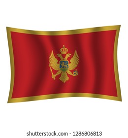 Montenegro flag background with cloth texture. Montenegro Flag vector illustration eps10. - Vector