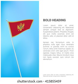 Montenegro flag Brochure - Vector Flyer Cover Page Design