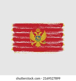 Montenegro Flag Brush. National Flag