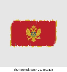 Montenegro Flag Brush. National Flag