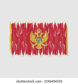 Montenegro Flag Brush. National Flag