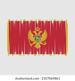Montenegro flag with brush stroke vector Illustration