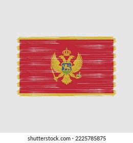 Montenegro Flag Brush Vector Illustration