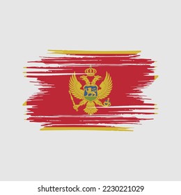 Ilustración del vector del pincel de bandera de Montenegro