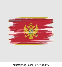 Montenegro Flag Brush Vector Illustration