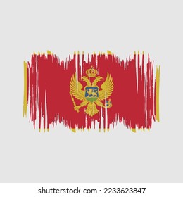 Ilustración del vector del pincel de bandera de Montenegro