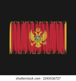 Montenegro Flag Brush Vector Illustration