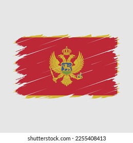 Montenegro Flag Brush Vector Illustration