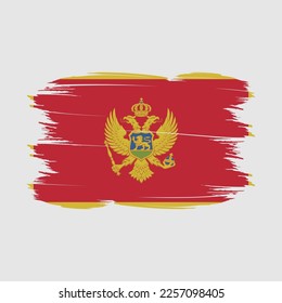 Montenegro Flag Brush Vector Illustration
