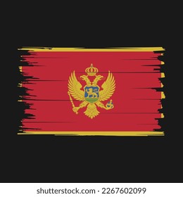 Ilustración del vector del pincel de bandera de Montenegro