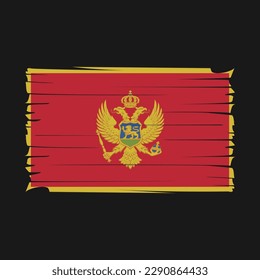 Montenegro Flag Brush Vector Illustration