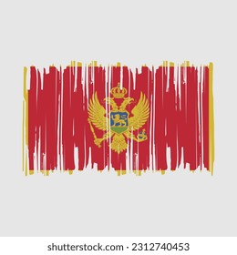 Ilustración del vector del pincel de bandera de Montenegro