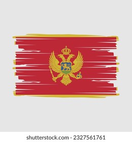 Ilustración del vector del pincel de bandera de Montenegro