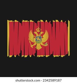 Montenegro Flag Brush Vector Illustration