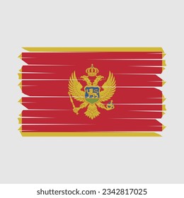 Montenegro Flag Brush Vector Illustration