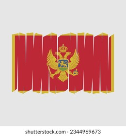 Montenegro Flag Brush Vector Illustration