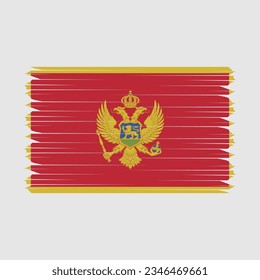 Montenegro Flag Brush Vector Illustration