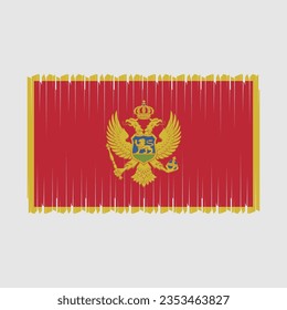 Montenegro Flag Brush Vector Illustration