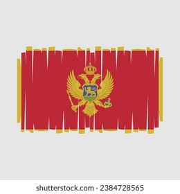 Montenegro Flag Brush Vector Illustration