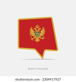 Icono de chat de la burbuja de bandera de Montenegro